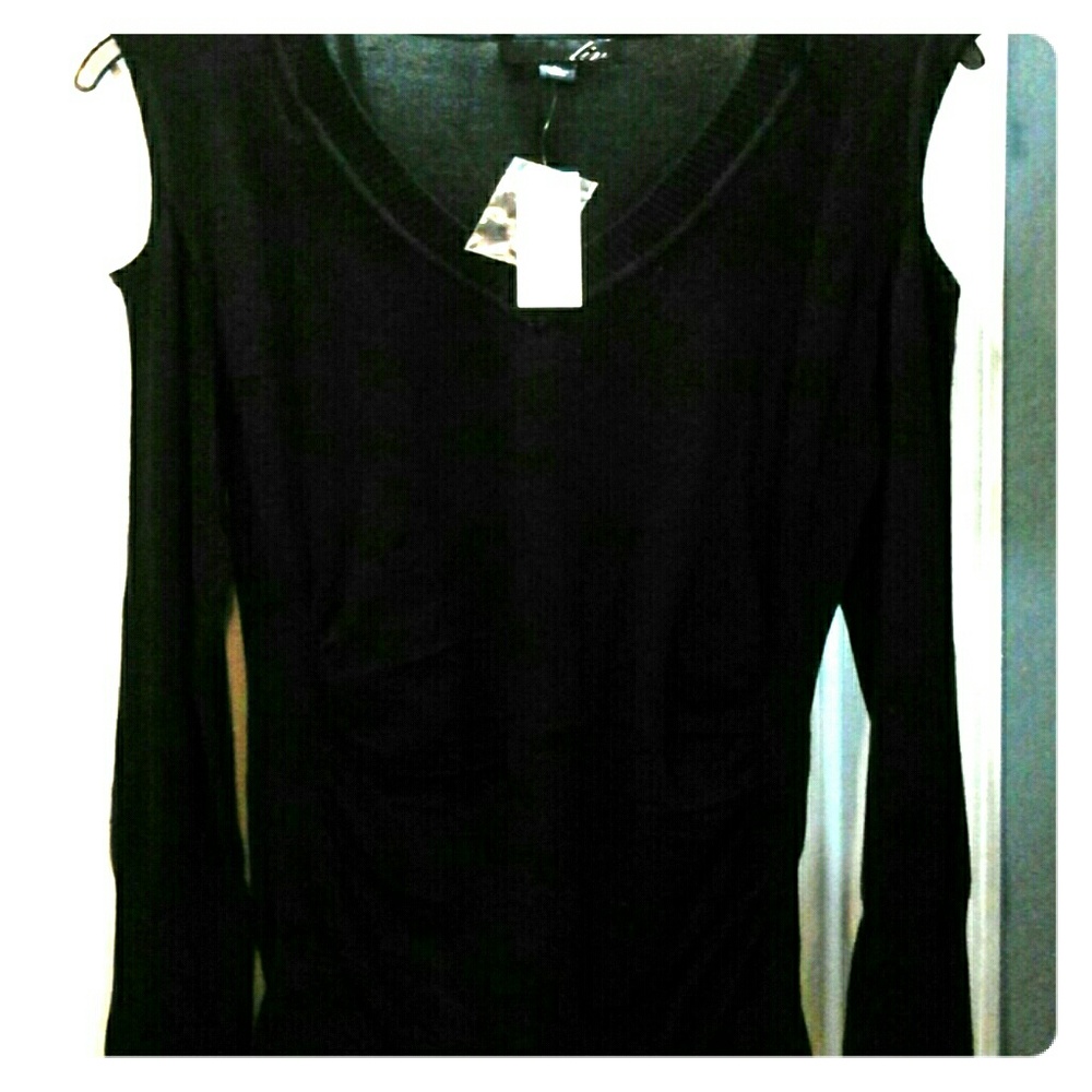 Black cold shoulder top